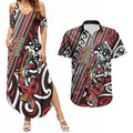 Personalised Maori Language Week Couples Matching Summer Maxi Dress and Hawaiian Shirt Ake Ake Ake Tribal Patterns