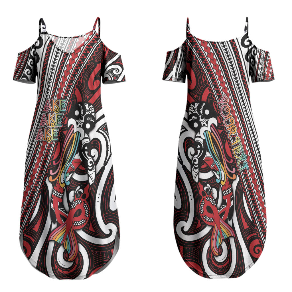 Personalised Maori Language Week Couples Matching Summer Maxi Dress and Long Sleeve Button Shirt Ake Ake Ake Tribal Patterns