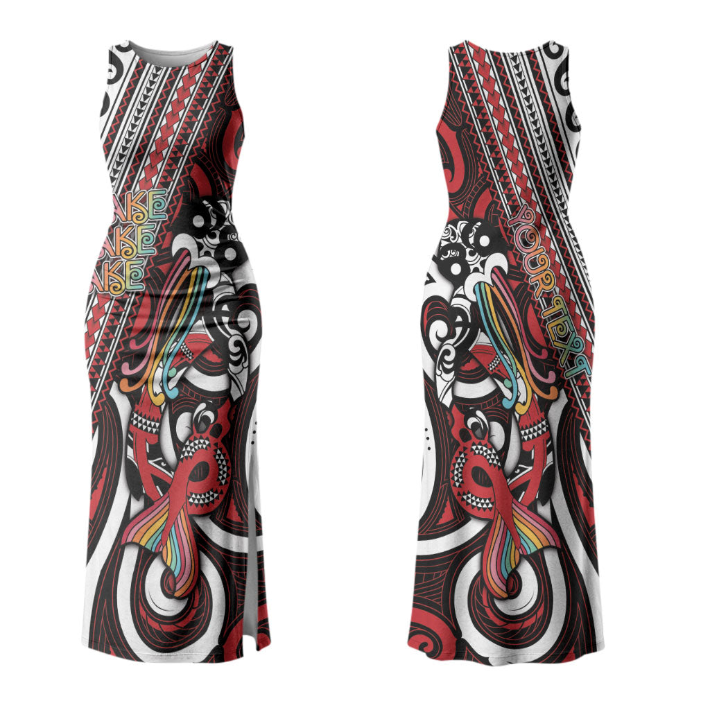Personalised Maori Language Week Couples Matching Tank Maxi Dress and Hawaiian Shirt Ake Ake Ake Tribal Patterns