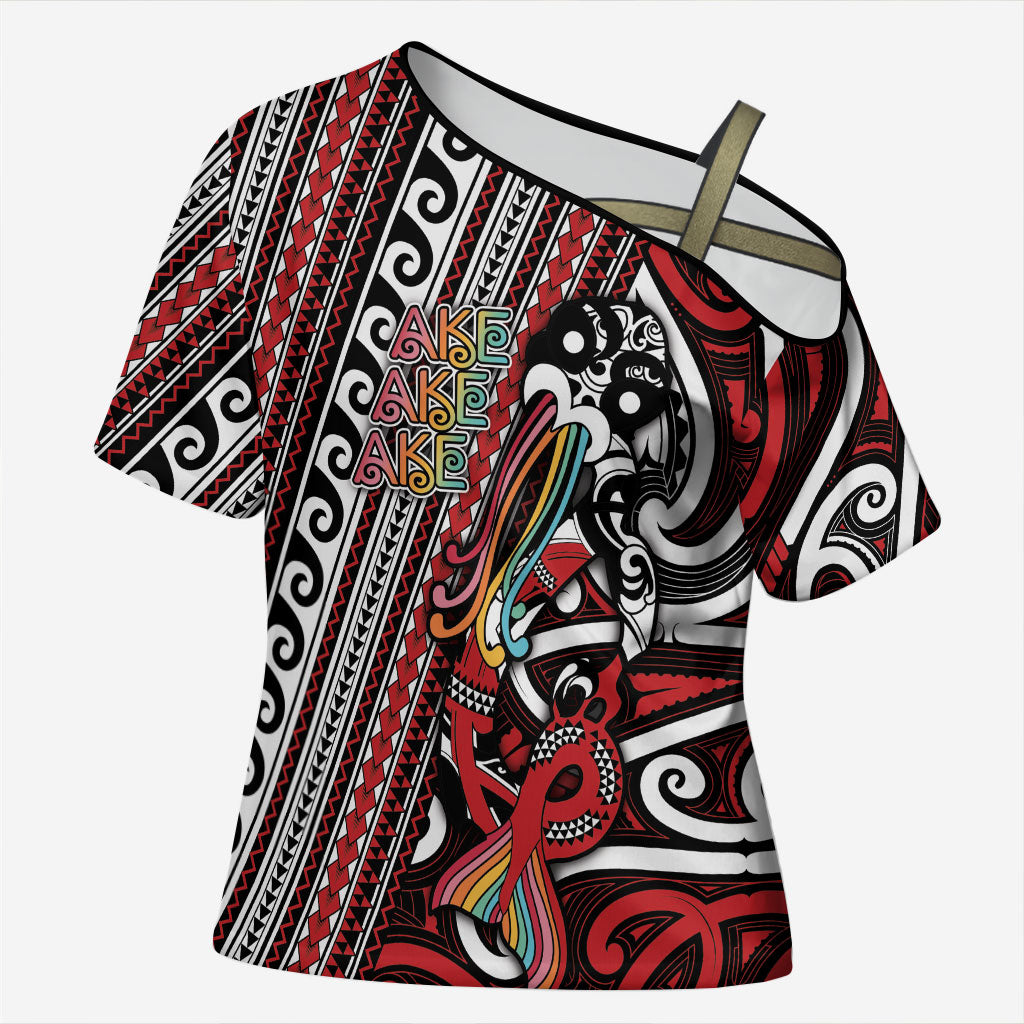 Personalised Maori Language Week Cross Shoulder Shirt Ake Ake Ake Tribal Patterns