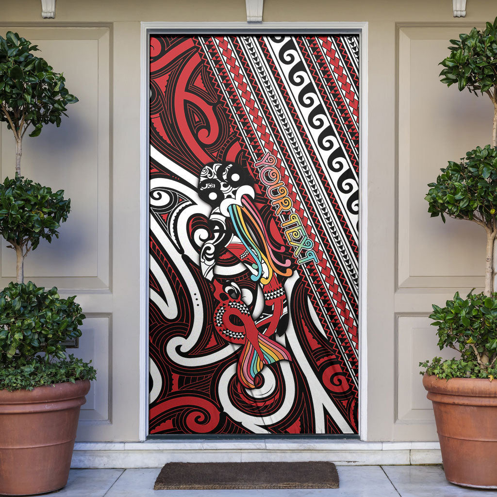 Personalised Maori Language Week Door Cover Ake Ake Ake Tribal Patterns