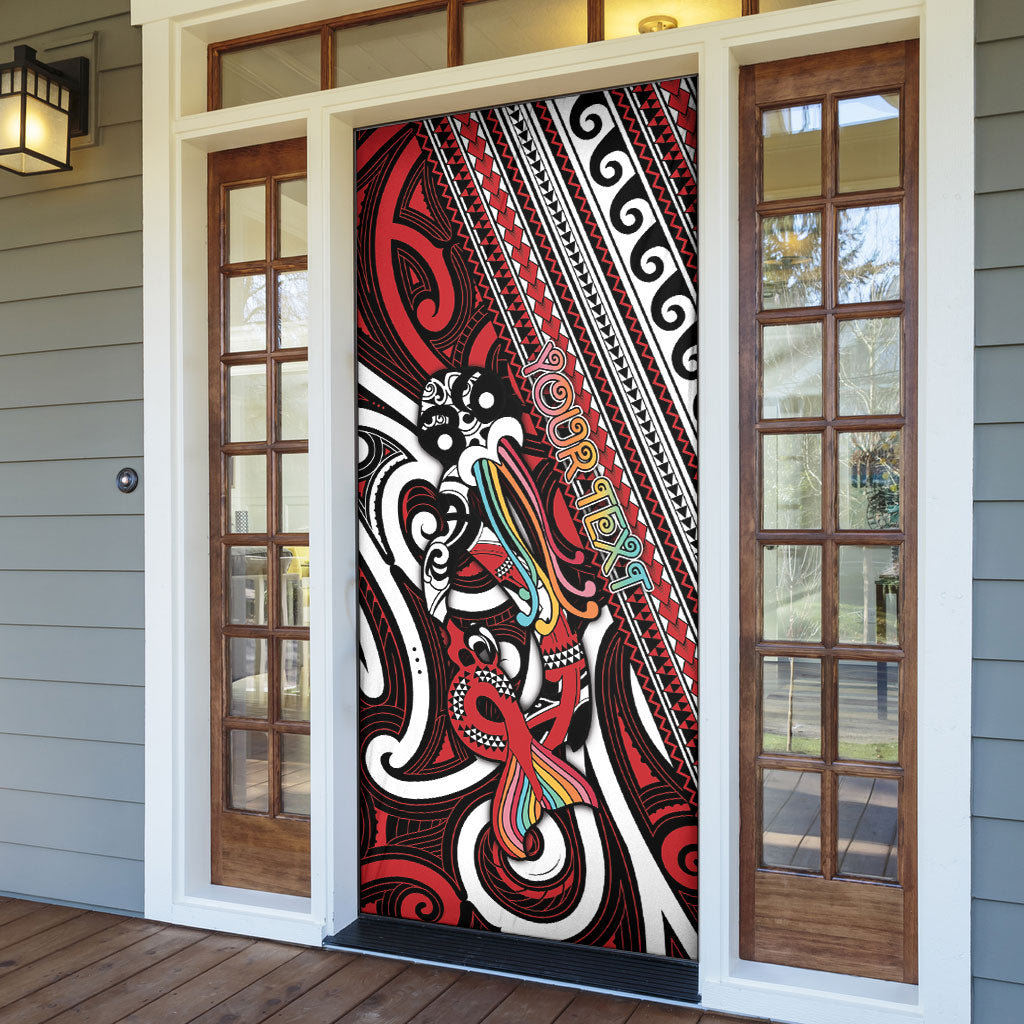 Personalised Maori Language Week Door Cover Ake Ake Ake Tribal Patterns