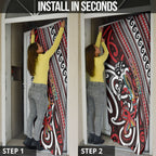 Personalised Maori Language Week Door Cover Ake Ake Ake Tribal Patterns