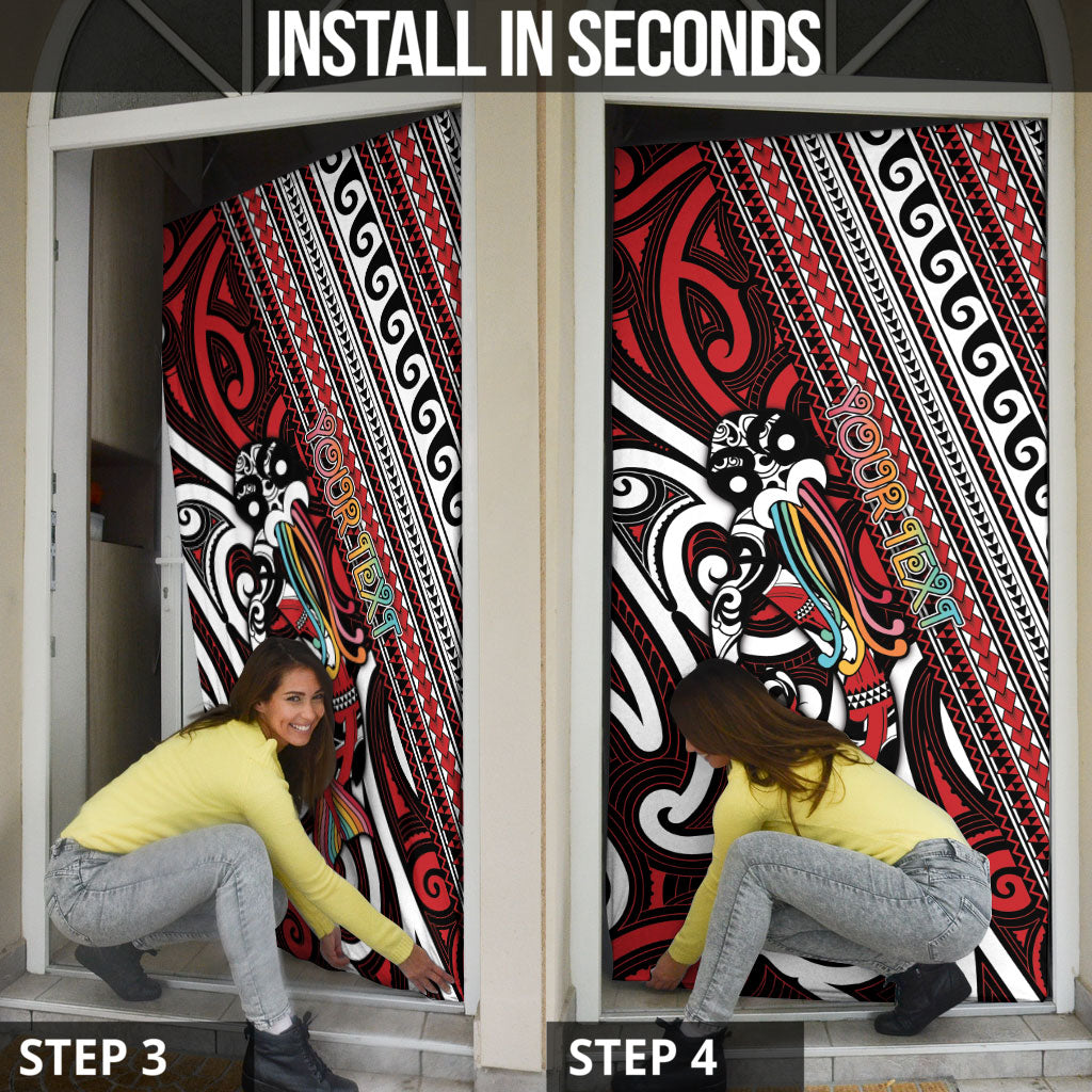 Personalised Maori Language Week Door Cover Ake Ake Ake Tribal Patterns