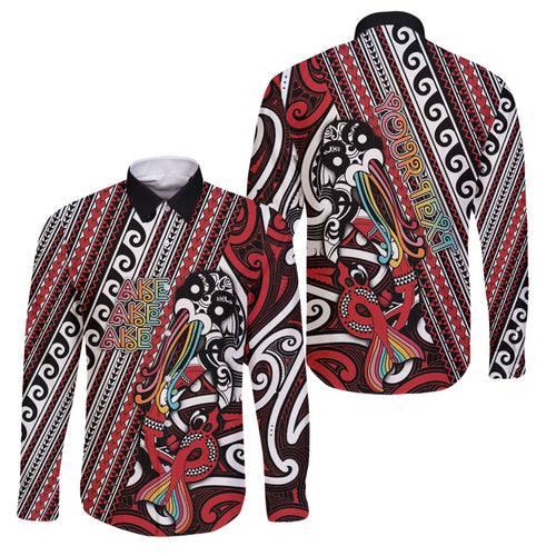 Personalised Maori Language Week Family Matching Long Sleeve Bodycon Dress and Hawaiian Shirt Ake Ake Ake Tribal Patterns