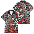 Personalised Maori Language Week Family Matching Off The Shoulder Long Sleeve Dress and Hawaiian Shirt Ake Ake Ake Tribal Patterns