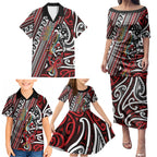 Personalised Maori Language Week Family Matching Puletasi and Hawaiian Shirt Ake Ake Ake Tribal Patterns