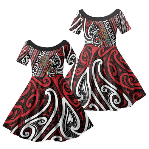 Personalised Maori Language Week Family Matching Tank Maxi Dress and Hawaiian Shirt Ake Ake Ake Tribal Patterns