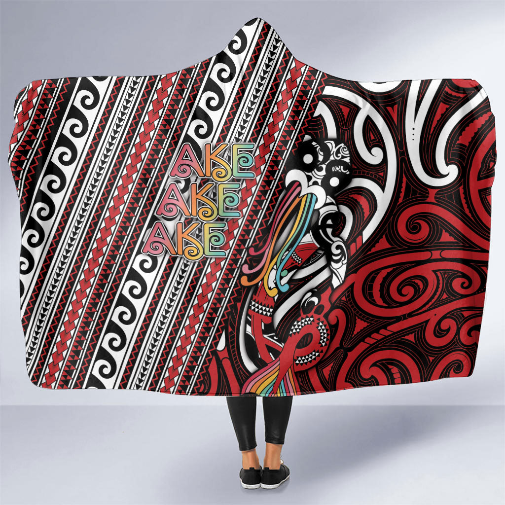 Maori Language Week Hooded Blanket Ake Ake Ake Tribal Patterns