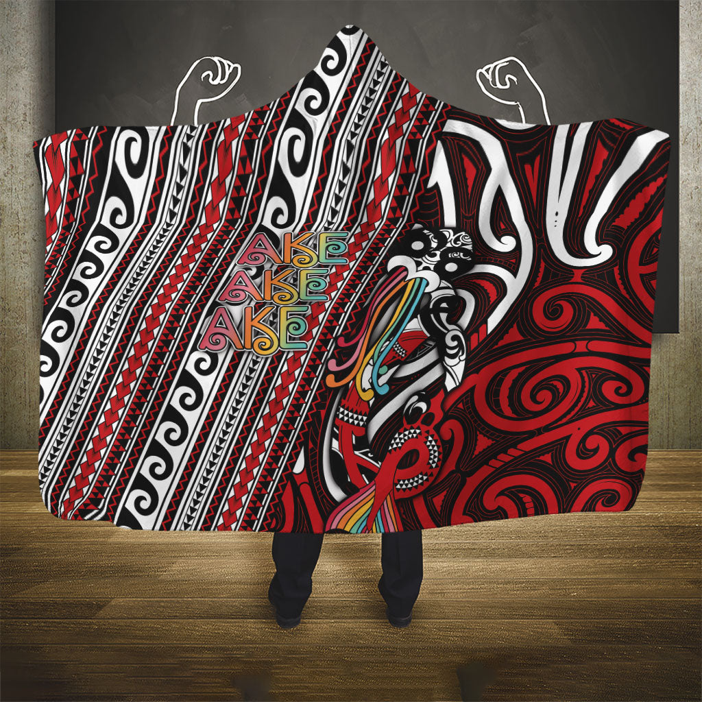 Maori Language Week Hooded Blanket Ake Ake Ake Tribal Patterns