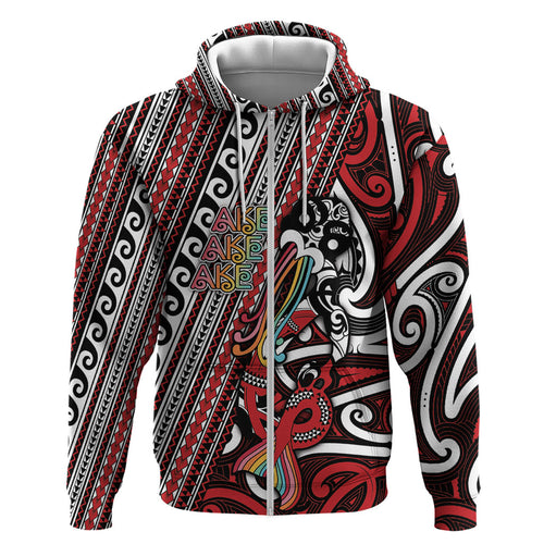 Personalised Maori Language Week Hoodie Ake Ake Ake Tribal Patterns