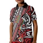 Personalised Maori Language Week Kid Polo Shirt Ake Ake Ake Tribal Patterns