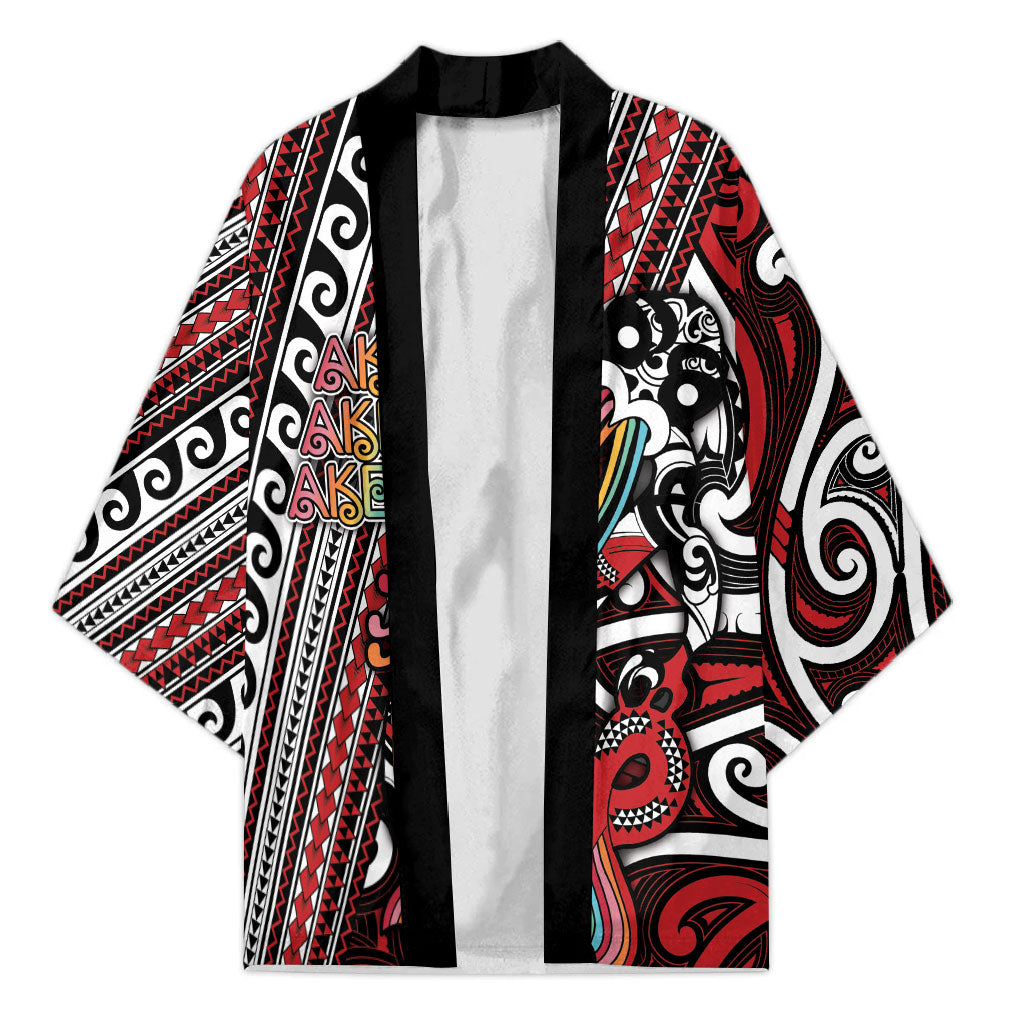 Personalised Maori Language Week Kimono Ake Ake Ake Tribal Patterns