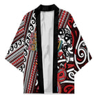 Personalised Maori Language Week Kimono Ake Ake Ake Tribal Patterns