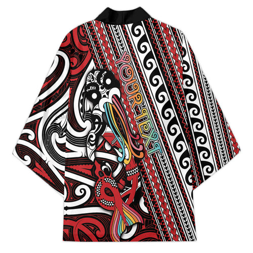 Personalised Maori Language Week Kimono Ake Ake Ake Tribal Patterns