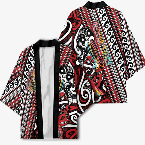 Personalised Maori Language Week Kimono Ake Ake Ake Tribal Patterns
