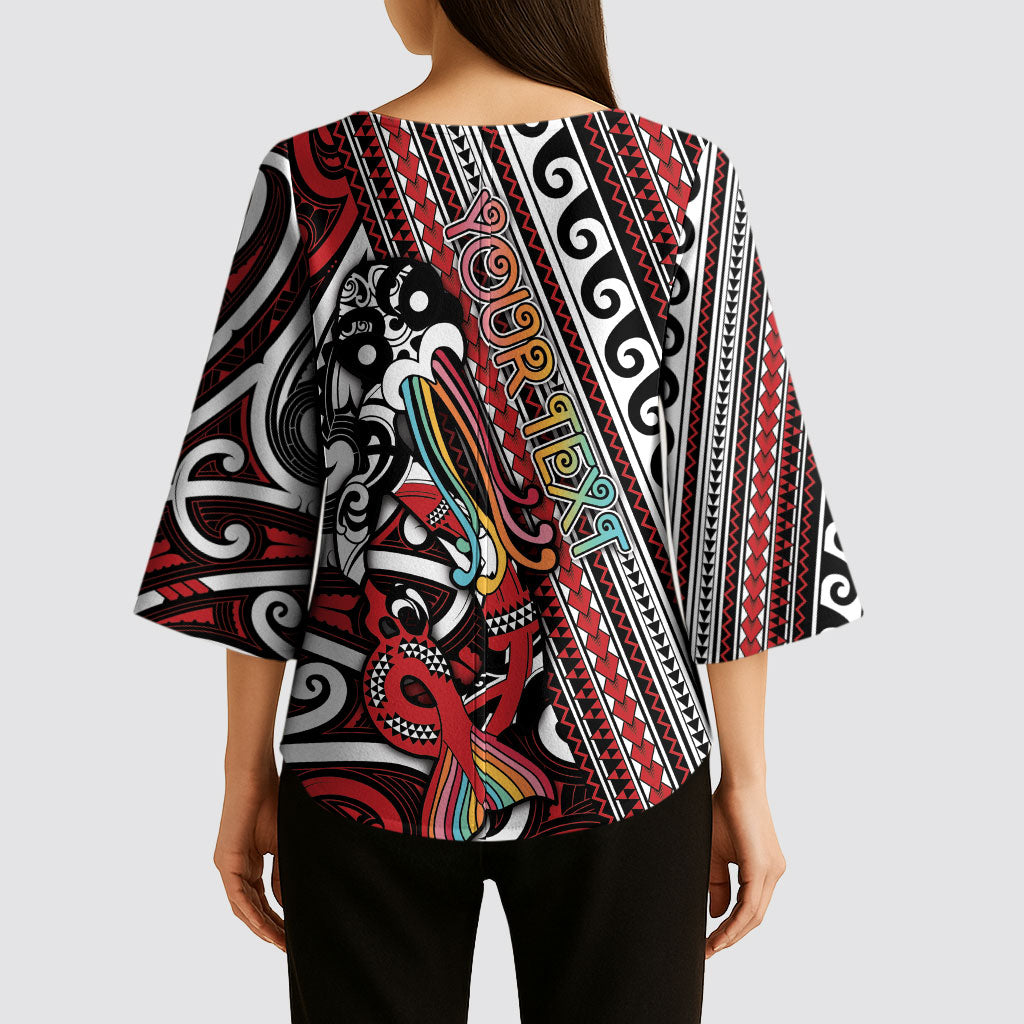 Personalised Maori Language Week Kimono Sleeve Blouse Ake Ake Ake Tribal Patterns