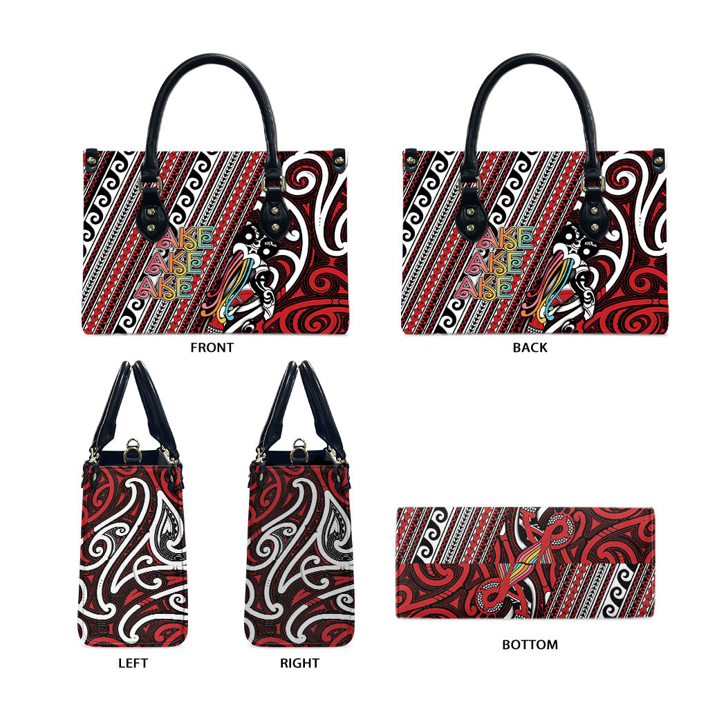 Maori Language Week Leather Bag Ake Ake Ake Tribal Patterns