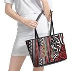 Maori Language Week Leather Tote Bag Ake Ake Ake Tribal Patterns