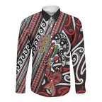 Personalised Maori Language Week Long Sleeve Button Shirt Ake Ake Ake Tribal Patterns