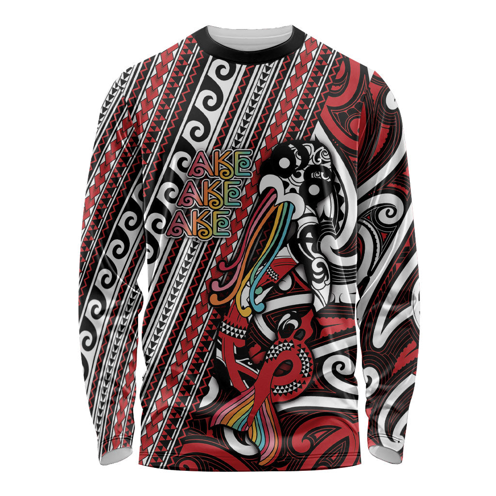 Personalised Maori Language Week Long Sleeve Shirt Ake Ake Ake Tribal Patterns