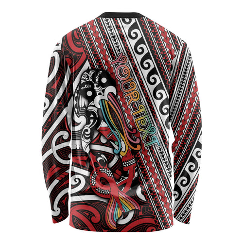 Personalised Maori Language Week Long Sleeve Shirt Ake Ake Ake Tribal Patterns