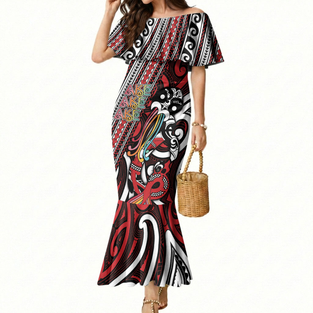 Personalised Maori Language Week Mermaid Dress Ake Ake Ake Tribal Patterns