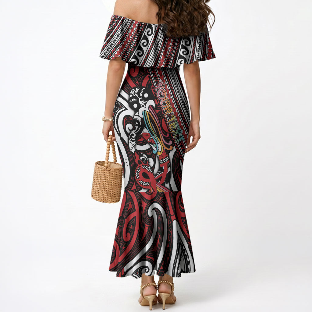 Personalised Maori Language Week Mermaid Dress Ake Ake Ake Tribal Patterns