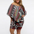 Personalised Maori Language Week Off Shoulder Short Dress Ake Ake Ake Tribal Patterns