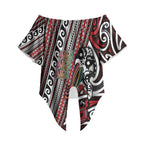 Personalised Maori Language Week Off Shoulder Wrap Waist Top Ake Ake Ake Tribal Patterns