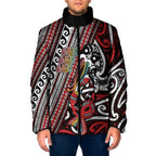 Personalised Maori Language Week Padded Jacket Ake Ake Ake Tribal Patterns