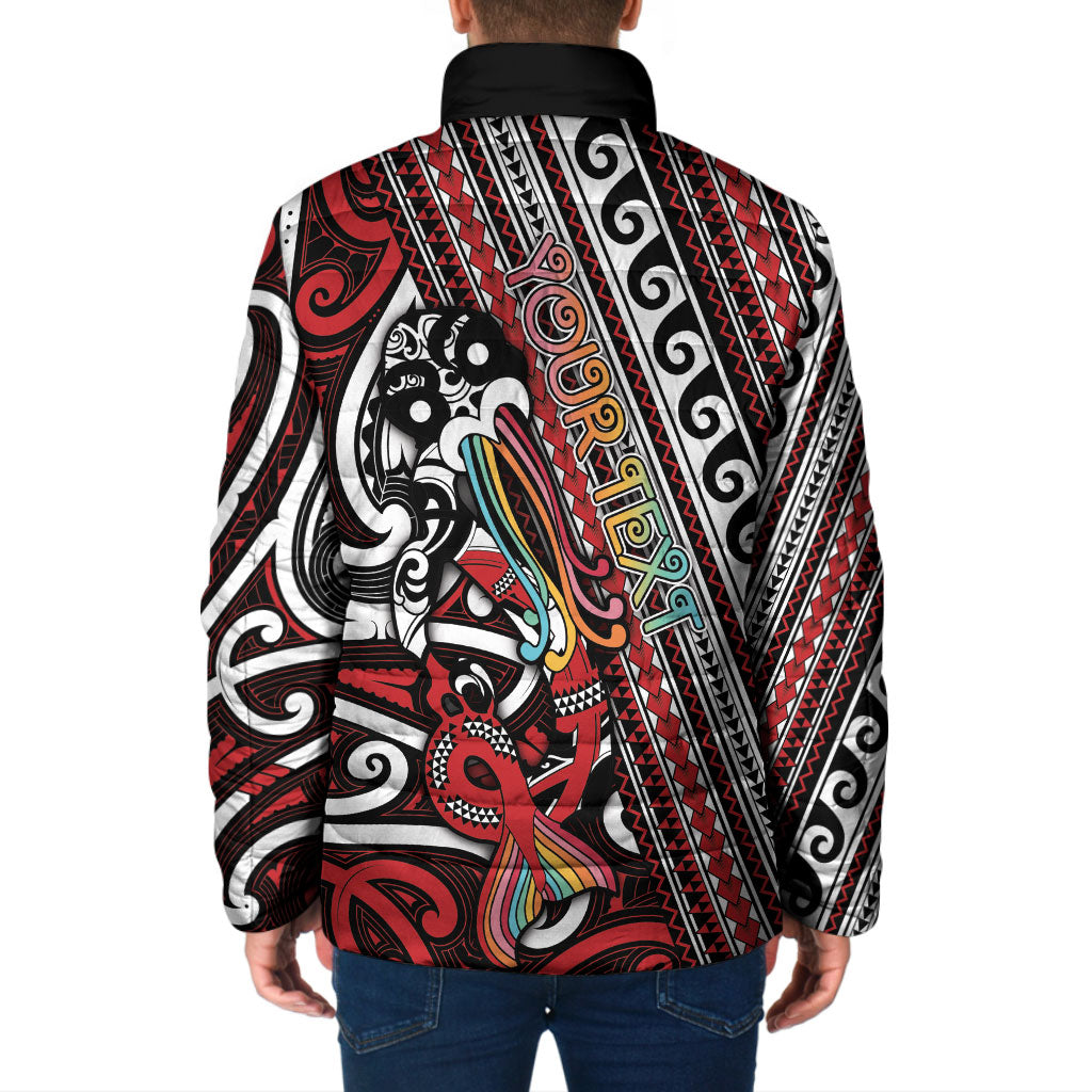 Personalised Maori Language Week Padded Jacket Ake Ake Ake Tribal Patterns