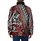 Personalised Maori Language Week Padded Jacket Ake Ake Ake Tribal Patterns