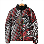Personalised Maori Language Week Padded Jacket Ake Ake Ake Tribal Patterns