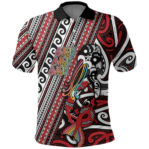 Personalised Maori Language Week Polo Shirt Ake Ake Ake Tribal Patterns