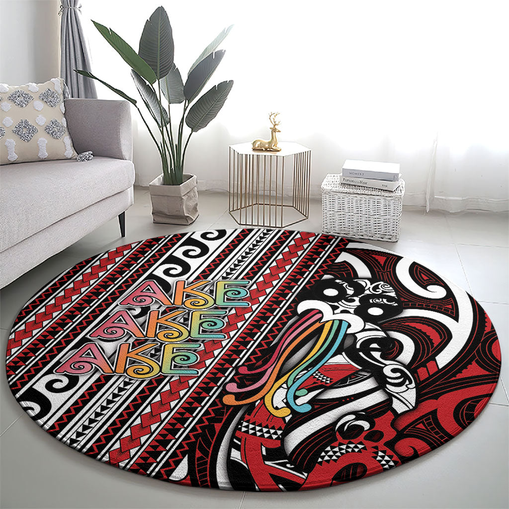 Maori Language Week Round Carpet Ake Ake Ake Tribal Patterns