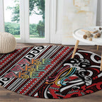 Maori Language Week Round Carpet Ake Ake Ake Tribal Patterns