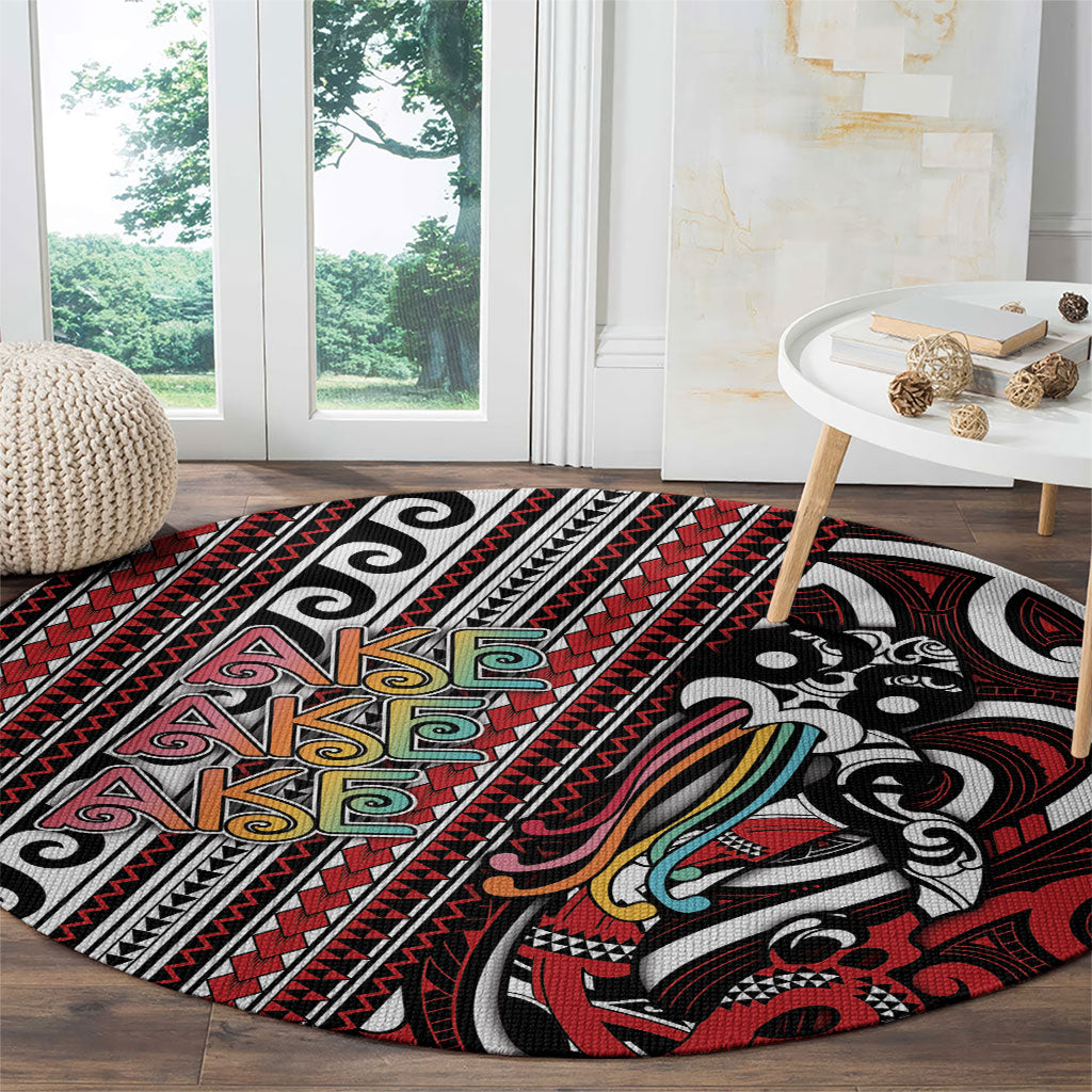 Maori Language Week Round Carpet Ake Ake Ake Tribal Patterns