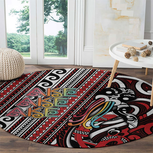 Maori Language Week Round Carpet Ake Ake Ake Tribal Patterns