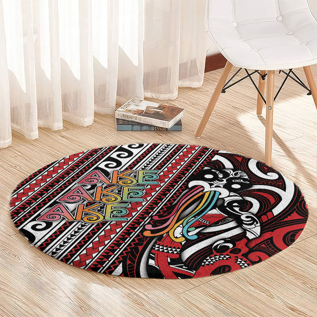 Maori Language Week Round Carpet Ake Ake Ake Tribal Patterns