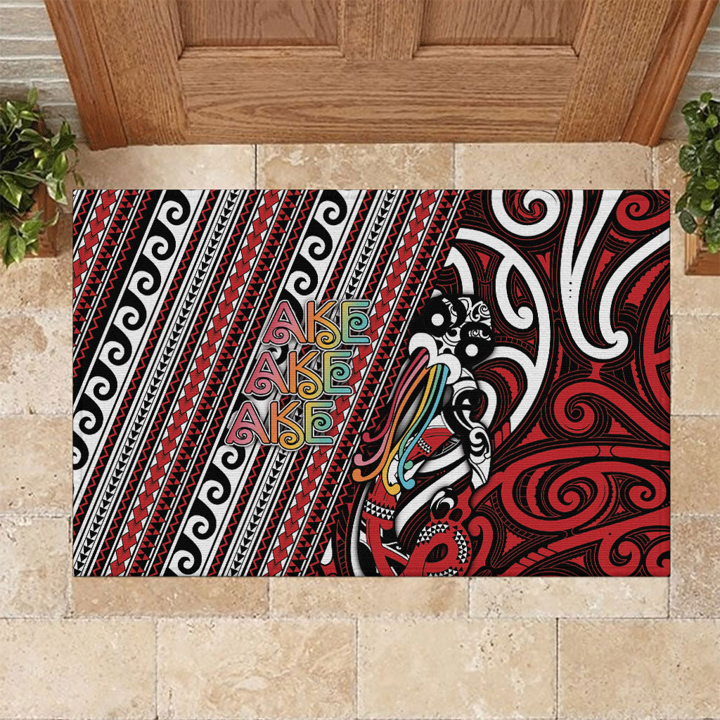 Maori Language Week Rubber Doormat Ake Ake Ake Tribal Patterns