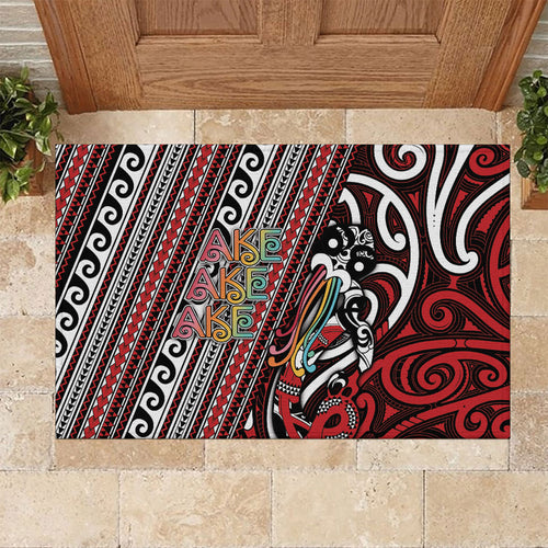 Maori Language Week Rubber Doormat Ake Ake Ake Tribal Patterns