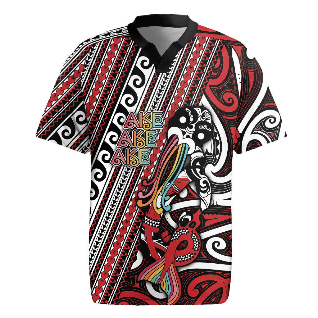 Personalised Maori Language Week Rugby Jersey Ake Ake Ake Tribal Patterns
