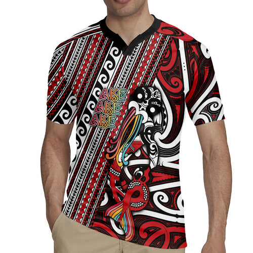 Personalised Maori Language Week Rugby Jersey Ake Ake Ake Tribal Patterns