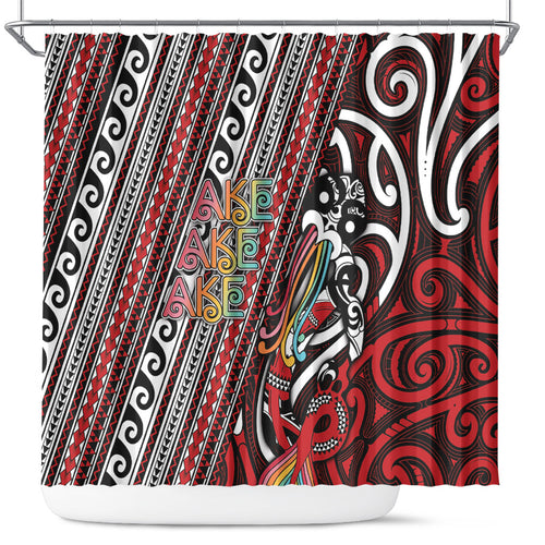 Maori Language Week Shower Curtain Ake Ake Ake Tribal Patterns