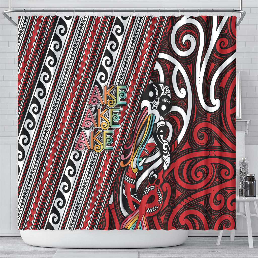 Maori Language Week Shower Curtain Ake Ake Ake Tribal Patterns