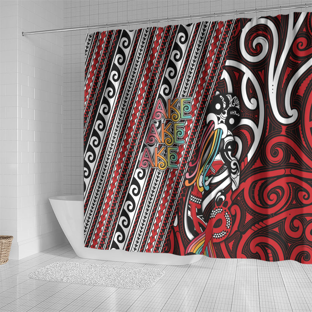 Maori Language Week Shower Curtain Ake Ake Ake Tribal Patterns