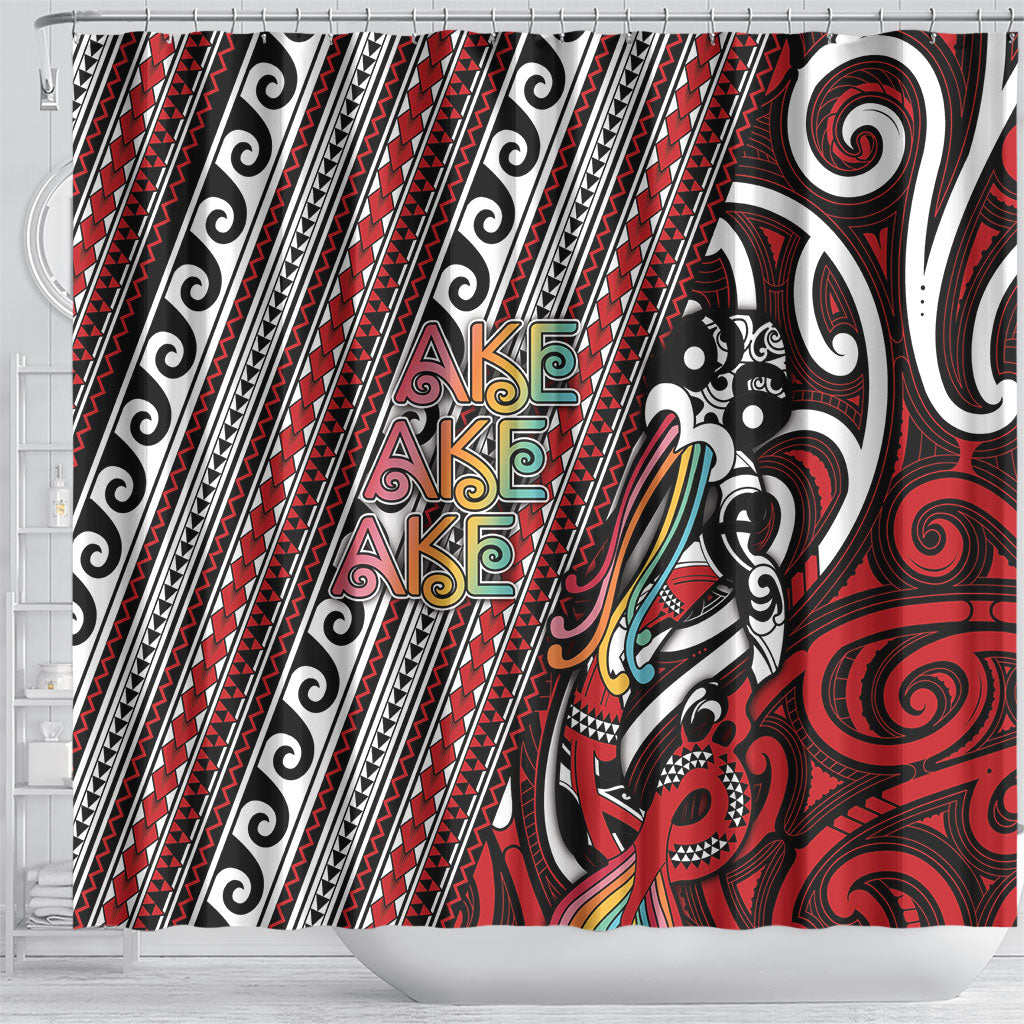 Maori Language Week Shower Curtain Ake Ake Ake Tribal Patterns