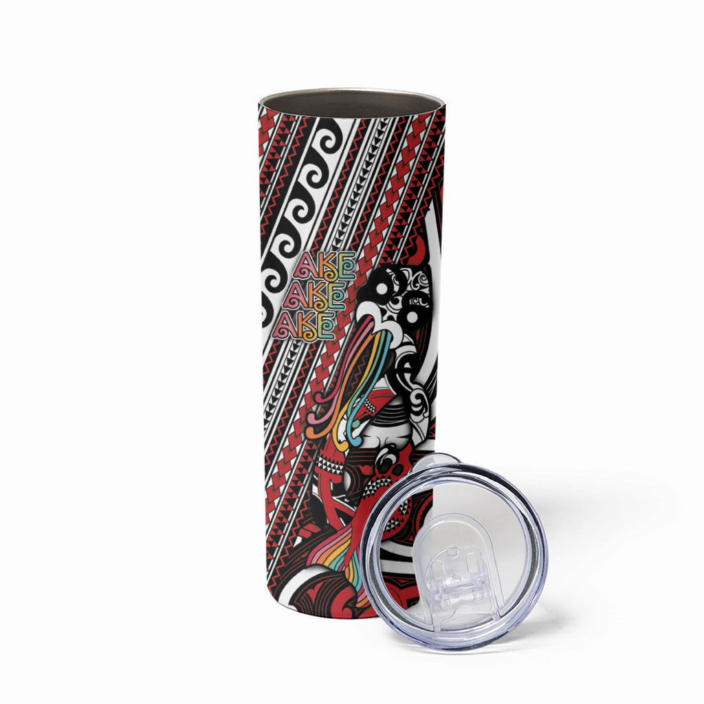 Personalised Maori Language Week Skinny Tumbler Ake Ake Ake Tribal Patterns