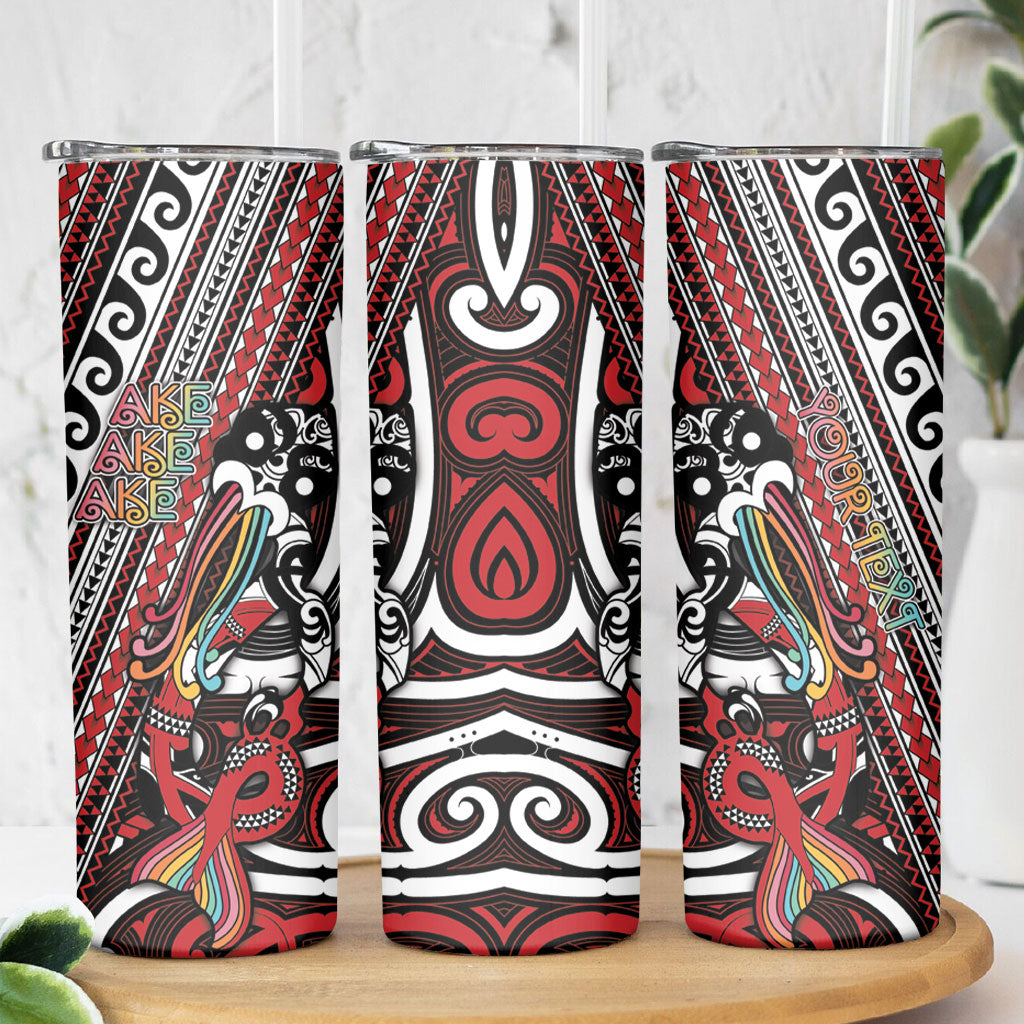 Personalised Maori Language Week Skinny Tumbler Ake Ake Ake Tribal Patterns